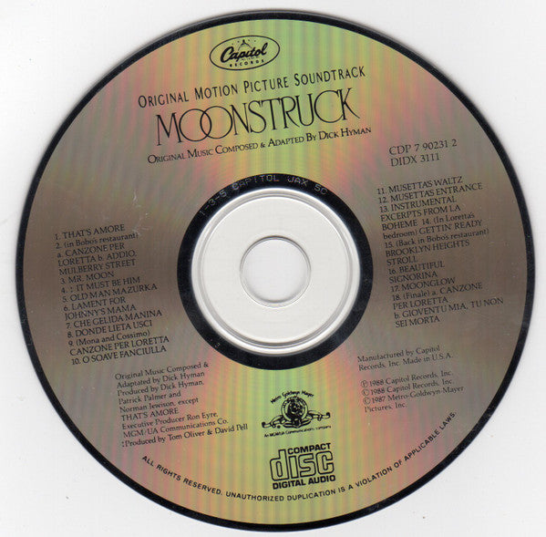 Dick Hyman : Moonstruck (Original Motion Picture Soundtrack) (CD, Album)