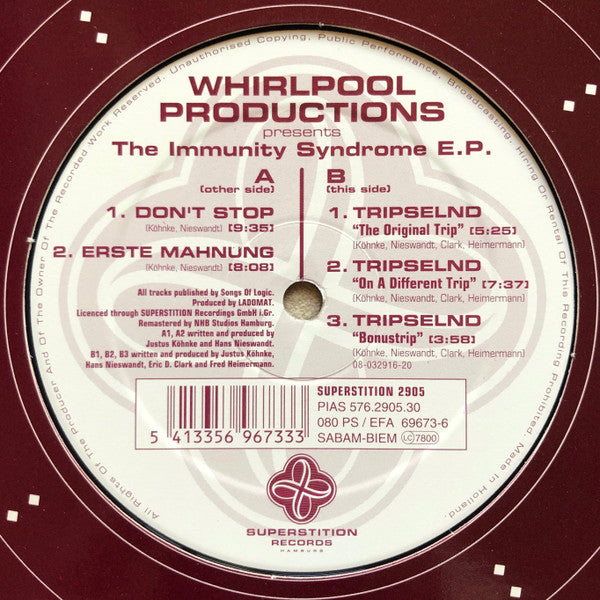 Whirlpool Productions : The Immunity Syndrome E.P. (12", EP)