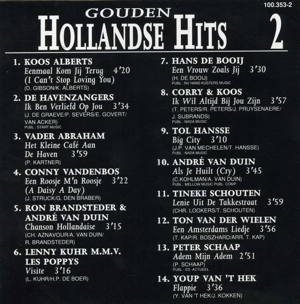 Various : Gouden Hollandse Hits 2 (CD, Comp)