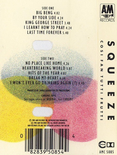 Squeeze (2) : Cosi Fan Tutti Frutti (Cass, Album)