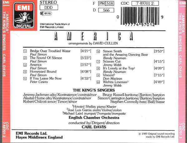 The King's Singers, English Chamber Orchestra : America (CD, Album)