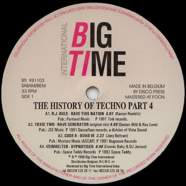 Various : The History Of Techno Part 4 (2xLP, Comp)