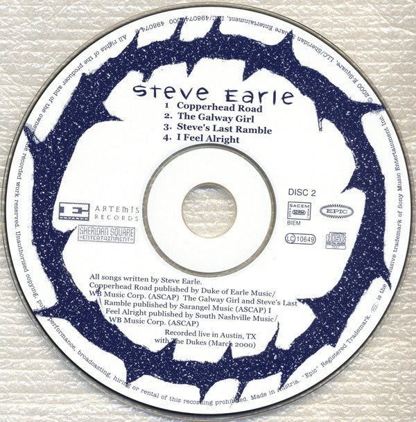 Steve Earle : Transcendental Blues (HDCD, Album, Ltd + CD, Album, Ltd)