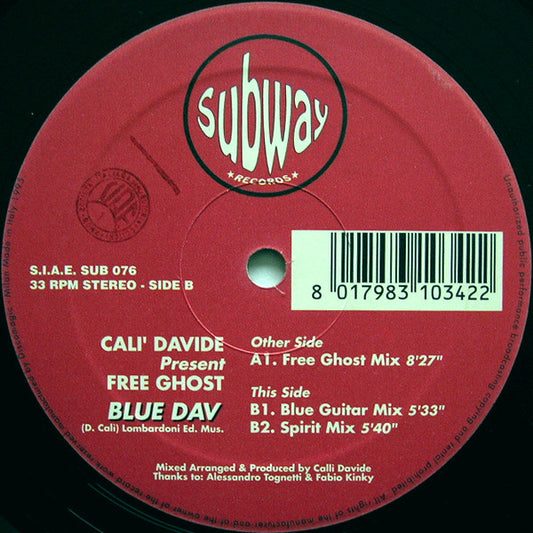 Davide Cali Present Free Ghost : Blue Dav (12")