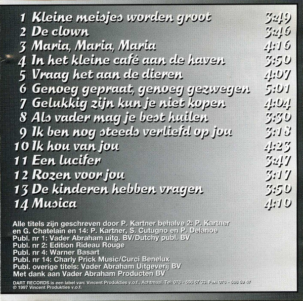 Pierre Kartner : De Mooiste Luisterliedjes Van Pierre Kartner (CD, Comp)