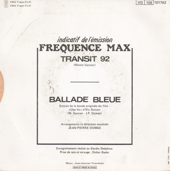 Jean-Pierre Dumas : "Fréquence Max" Indicatif De L'Émission De Max Meynier Sur RTL (7", Single)