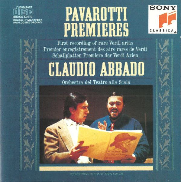 Giuseppe Verdi, Luciano Pavarotti, Claudio Abbado, Orchestra Del Teatro Alla Scala : Pavarotti Premieres (CD, Album)