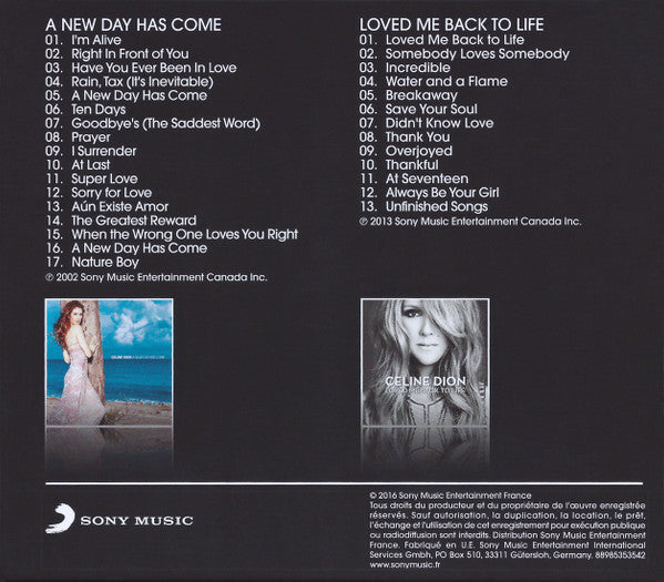 Céline Dion : A New Day Has Come / Loved Me Back To Life (CD, Album, RE + CD, Album, RE + Box, Comp)