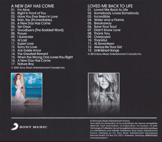 Céline Dion : A New Day Has Come / Loved Me Back To Life (CD, Album, RE + CD, Album, RE + Box, Comp)