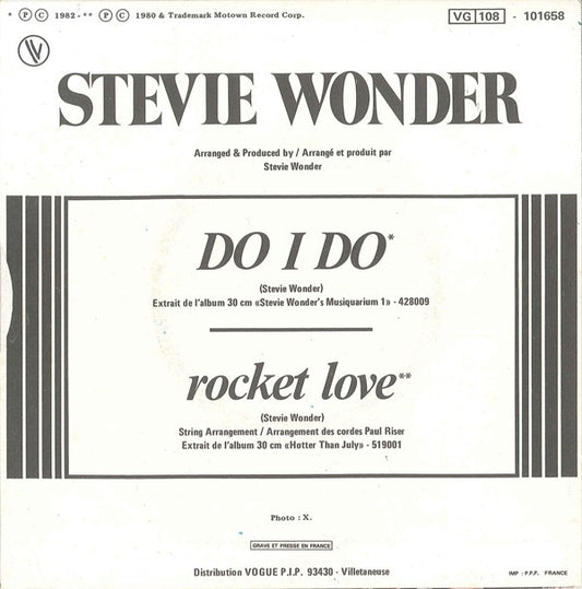 Stevie Wonder : Do I Do (7", Single)
