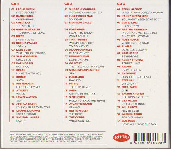 Various : Love Songs - The Collection - 3cds Of Classic Love Songs And Ballads (3xCD, Comp)