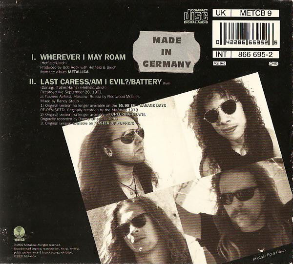 Metallica : Wherever I May Roam (CD, Single, Dig)