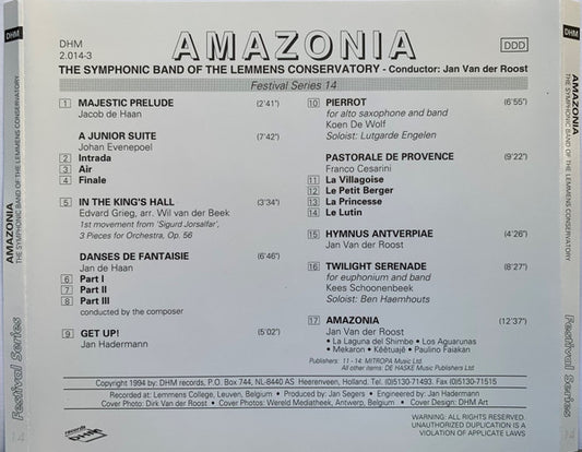 Harmonieorkest Van Het Lemmensinstituut, Jan Van Der Roost : Amazonia (CD, Album)