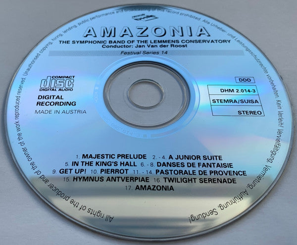 Harmonieorkest Van Het Lemmensinstituut, Jan Van Der Roost : Amazonia (CD, Album)
