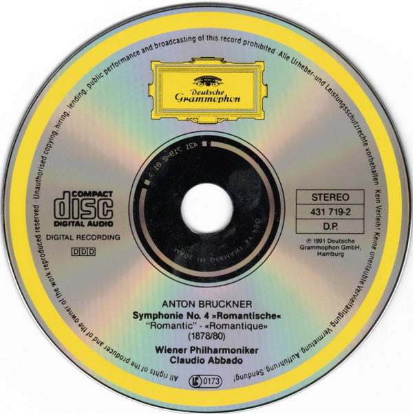 Anton Bruckner - Wiener Philharmoniker, Claudio Abbado : Symphonie No. 4 »Romantische« (CD, Album)