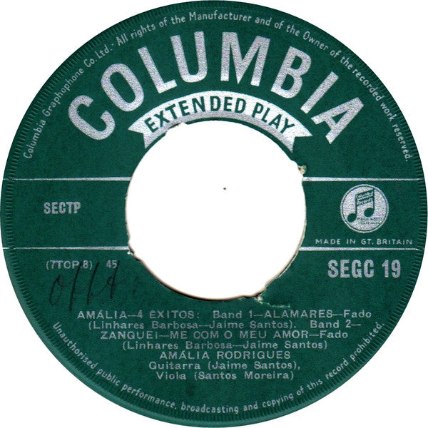Amália Rodrigues : 4 Exitos (7", EP)