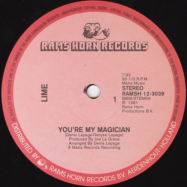 Lime (2) : You're My Magician (12", Maxi)
