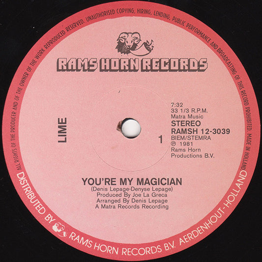 Lime (2) : You're My Magician (12", Maxi)