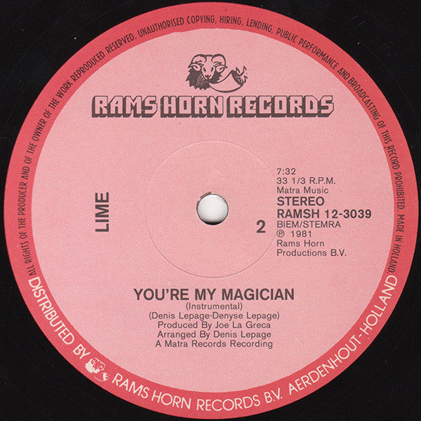 Lime (2) : You're My Magician (12", Maxi)