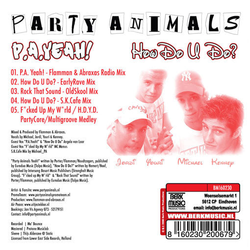 Party Animals : P.A. Yeah! How Do You Do? (CD, Maxi)