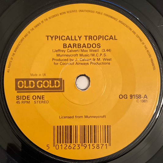 Typically Tropical : Barbados / Rocket Now (7", Single, RP)