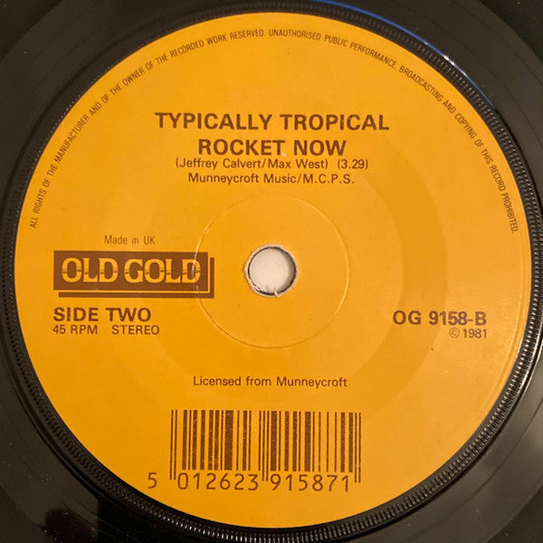 Typically Tropical : Barbados / Rocket Now (7", Single, RP)