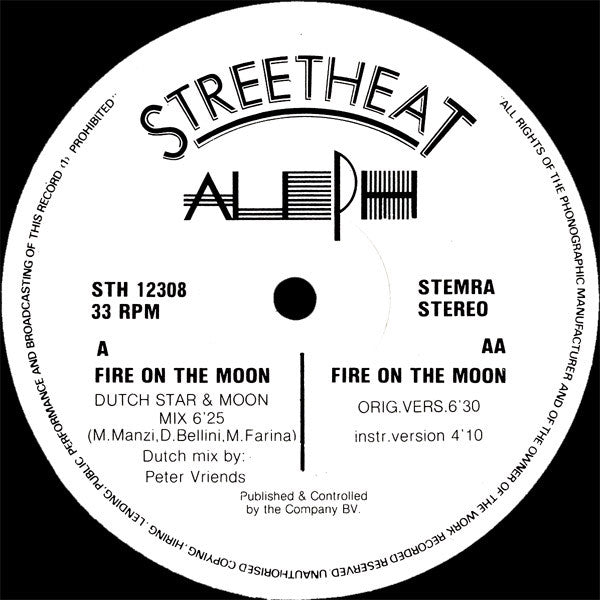 Aleph : Fire On The Moon (12", Bla)