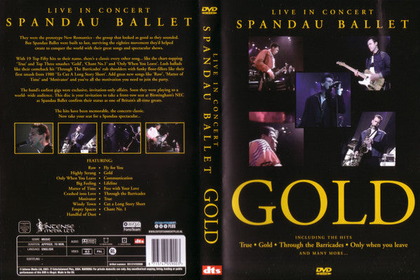 Spandau Ballet : Gold (Live In Concert) (DVD-V, Multichannel, PAL)