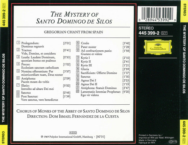 Coro De Monjes Del Monasterio De Santo Domingo De Silos : The Mystery Of Santo Domingo De Silos: Gregorian Chant From Spain (CD, Album, RE)