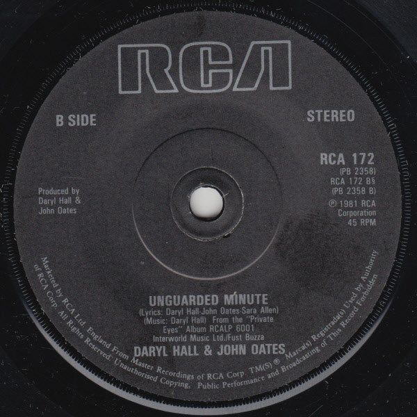 Daryl Hall & John Oates : I Can't Go For That (No Can Do) (7", Single, Sol)