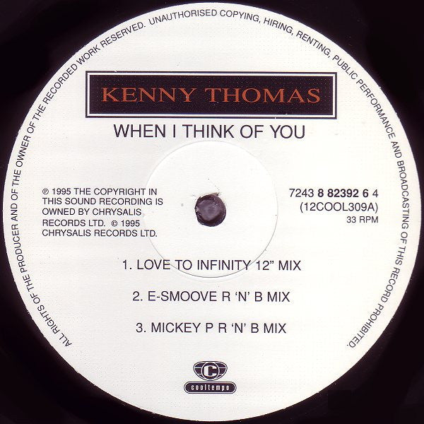 Kenny Thomas : When I Think Of You (12")