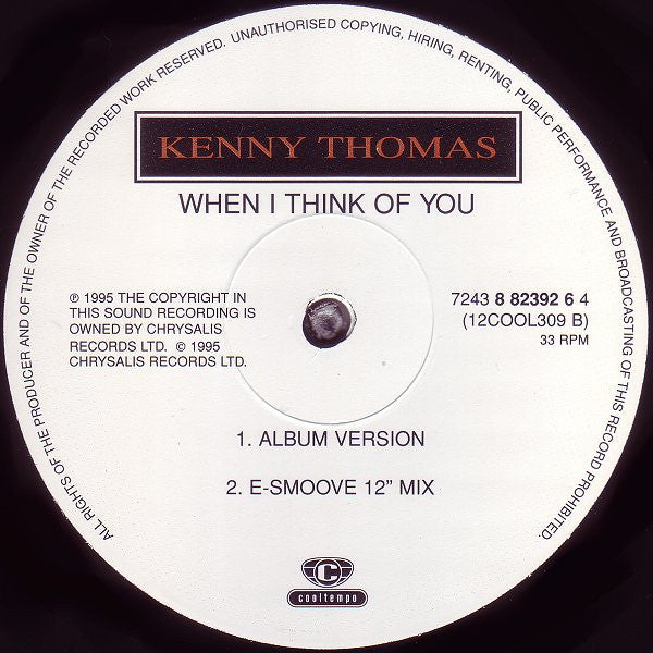 Kenny Thomas : When I Think Of You (12")