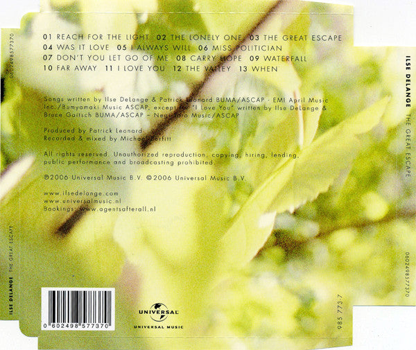 Ilse DeLange : The Great Escape (HDCD, Album, Sup)