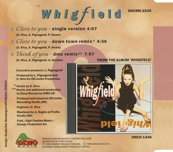 Whigfield : Close To You (CD, Maxi)