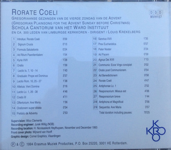 Louis Krekelberg, Schola Cantorum Ward Instituut Roermond : Rorate Coeli (CD, Album)