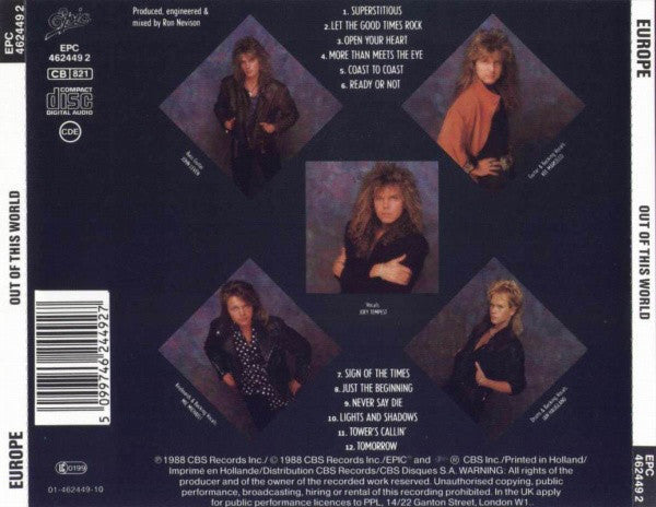 Europe (2) : Out Of This World (CD, Album)