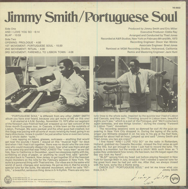 Jimmy Smith : Portuguese Soul (LP, Album)