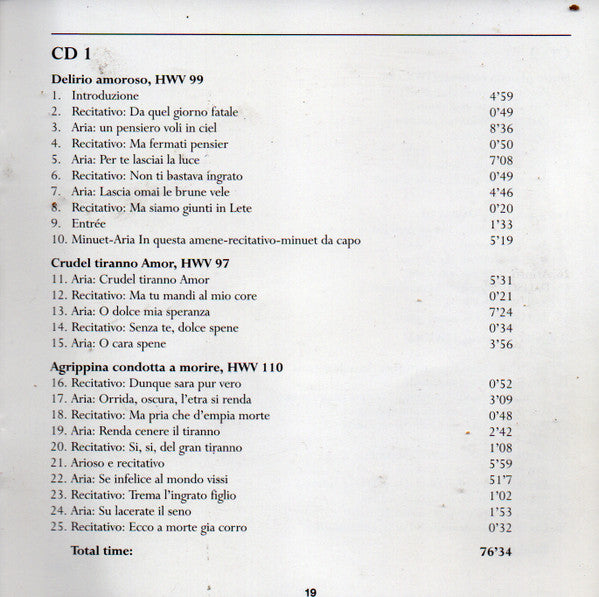 Georg Friedrich Händel : Italian Cantatas (2xCD, Comp, RE)