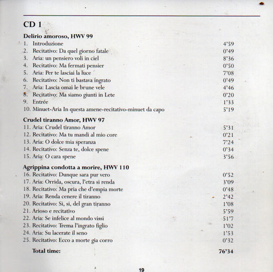 Georg Friedrich Händel : Italian Cantatas (2xCD, Comp, RE)