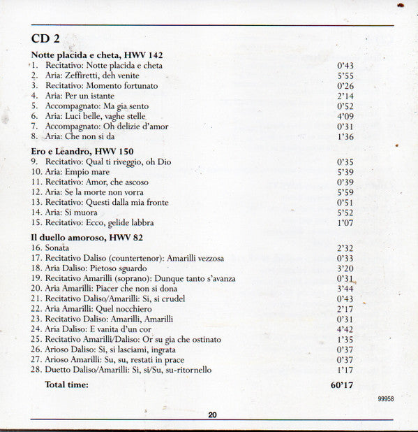Georg Friedrich Händel : Italian Cantatas (2xCD, Comp, RE)