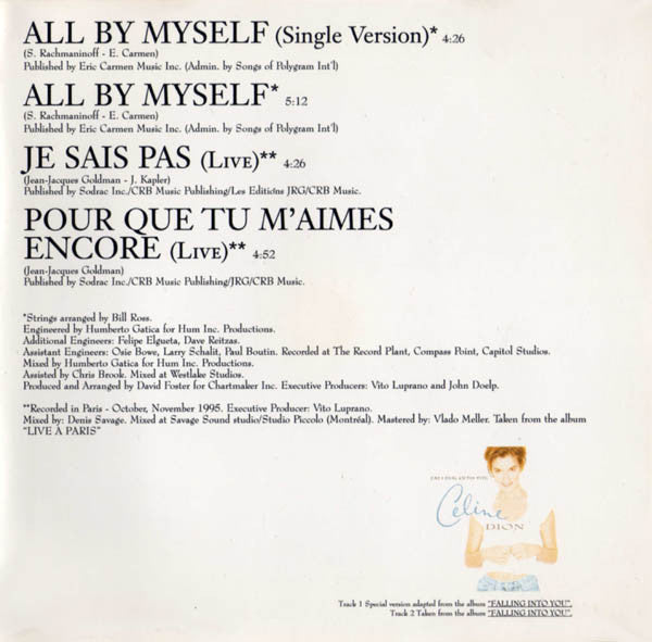 Céline Dion : All By Myself (CD, Maxi)