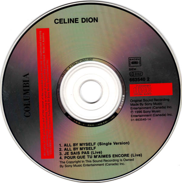 Céline Dion : All By Myself (CD, Maxi)
