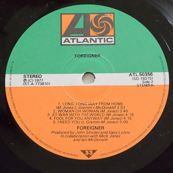 Foreigner : Foreigner (LP, Album)