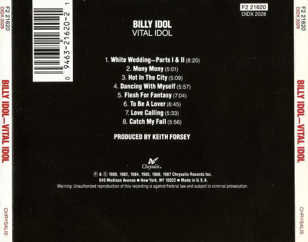 Billy Idol : Vital Idol (CD, Comp, RE)
