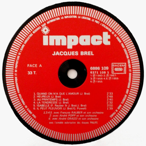 Jacques Brel : Jacques Brel (LP, Comp, RE)