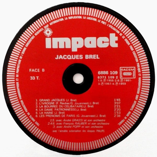Jacques Brel : Jacques Brel (LP, Comp, RE)