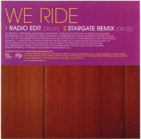 Rihanna : We Ride (CDr, Single, Promo)