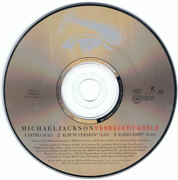 Michael Jackson : You Rock My World (CD, Single, Car)