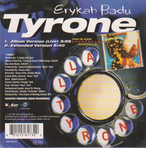 Erykah Badu : Tyrone (CD, Single)