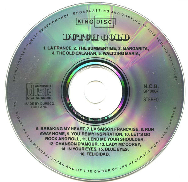 Unknown Artist : Dutch Gold De Gouden Hits Van BZN (CD, Comp)